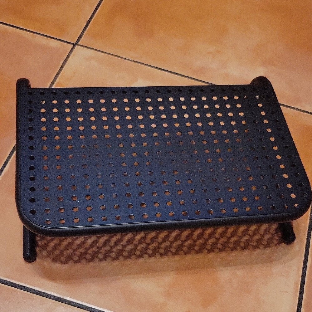 Black Metal Mesh Monitor Stand Laptop Riser